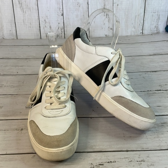 Sam Edelman Black, White and Creamy Taupe Suede and Leather Trainers - Picture 10 of 14